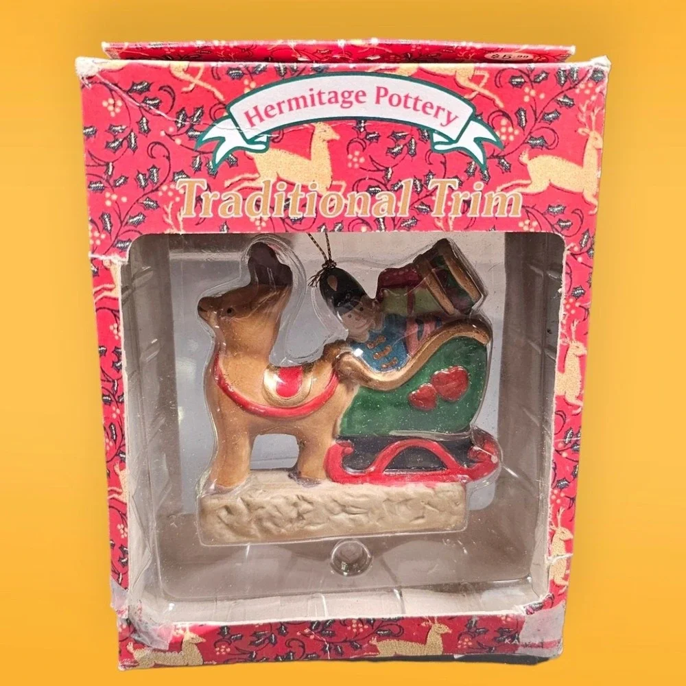Hermitage Pottery Ornament‎ Stocking Traditional Trim Potter Sleigh Nutcracker